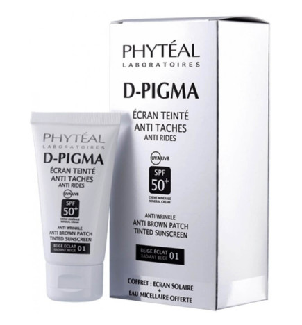 PHYTEAL D-PIGMA Écran Teinté Beige Éclat SPF50+ + Eau Micellaire Offerte