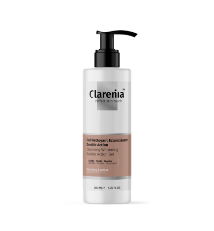Clarenia Gel Nettoyant Éclaircissant Double Action 200 ml – Soin Visage Naturel