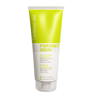 : DERMACARE Purenet Skin Gel Nettoyant Assainissant – Nettoyant Visage et Corps pour Peaux Grasses et Sensibles