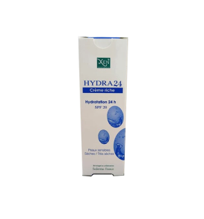 XEN Hydra 24 Crème Riche SPF20 50g | Hydratation Intense & Protection UV Peaux Sèches
