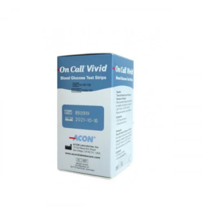 ON CALL VIVID Bandelettes – boîte de 25 | Glucomètre