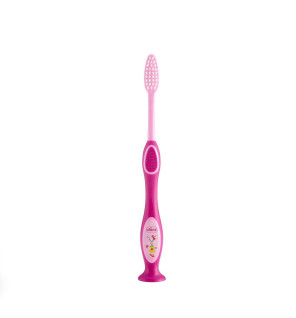 Chicco Brosse à Dents Fille 3‑6 ans – Poils doux & Ventouse