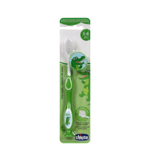 Chicco Brosse à Dents Garçon 3‑6 ans – Poils Ultra‑Doux & Ventouse