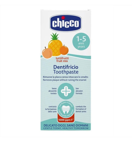 Chicco Dentifrice Fruit Mix 1‑5 ans – Fluor 1000 ppm & Xylitol