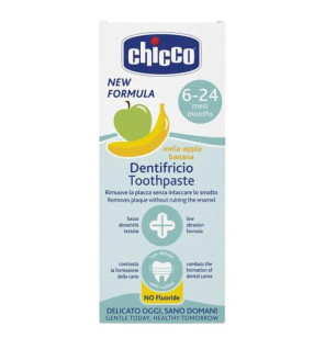 Chicco Dentifrice Pomme-Banane 6-24 mois – Doux & Sans Fluor