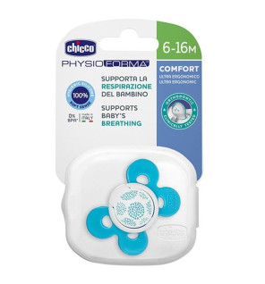 : Chicco Sucette Physio Comfort Silicone Bleu 6‑12 mois – 1 pièce