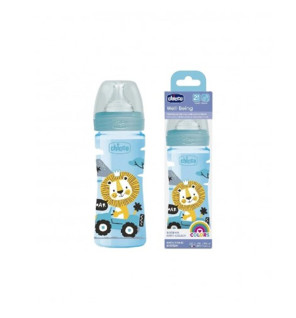 Chicco Biberon 250 ml Plastique Bleu – Anti‑Colic & BPA Free